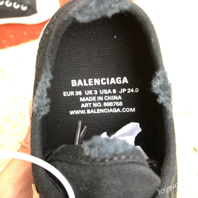 Balenciaga Paris Black White Low Top Canvas Sneakers