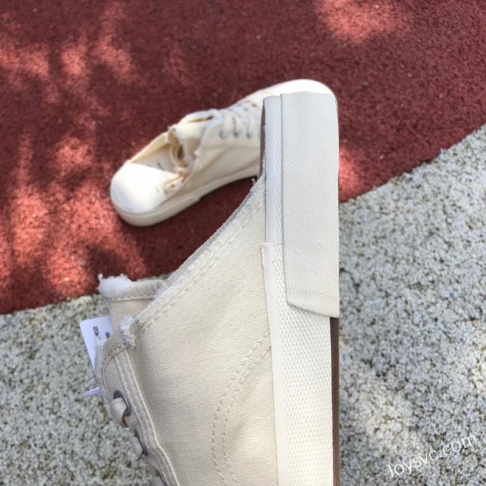 Balenciaga Paris Beige Slip-On Canvas Sneakers