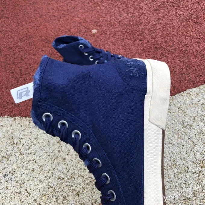 Balenciaga Paris Navy Blue High Top Canvas Sneakers