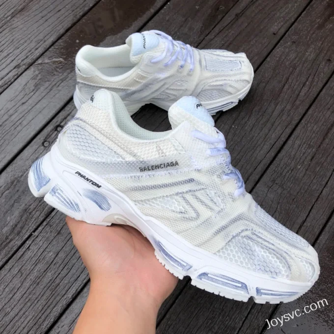 Balenciaga White Blue Phantom Vintage Dad Shoes