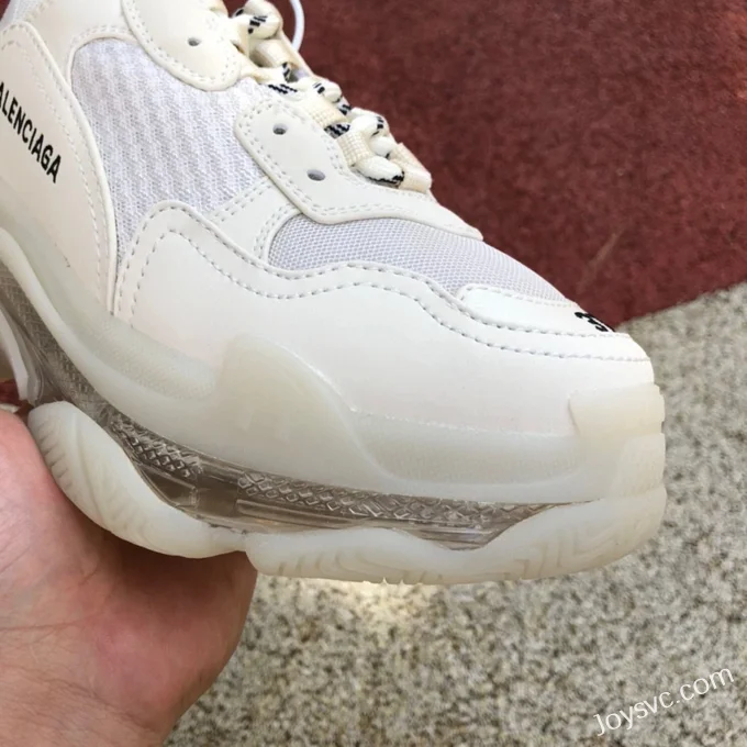 Balenciaga Beige Triple S Clear Sole Vintage Dad Shoes