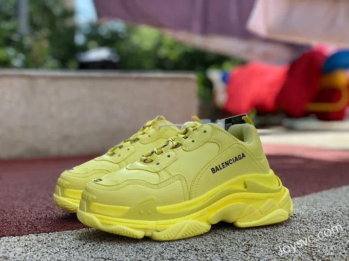 Balenciaga Yellow Triple S Vintage Dad Shoes