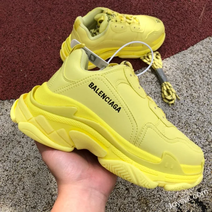 Balenciaga Yellow Triple S Vintage Dad Shoes