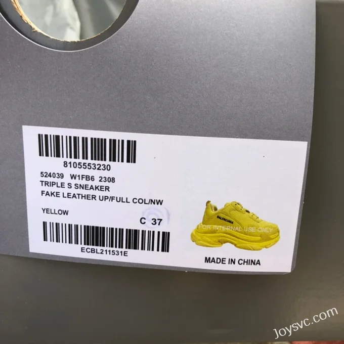 Balenciaga Yellow Triple S Vintage Dad Shoes