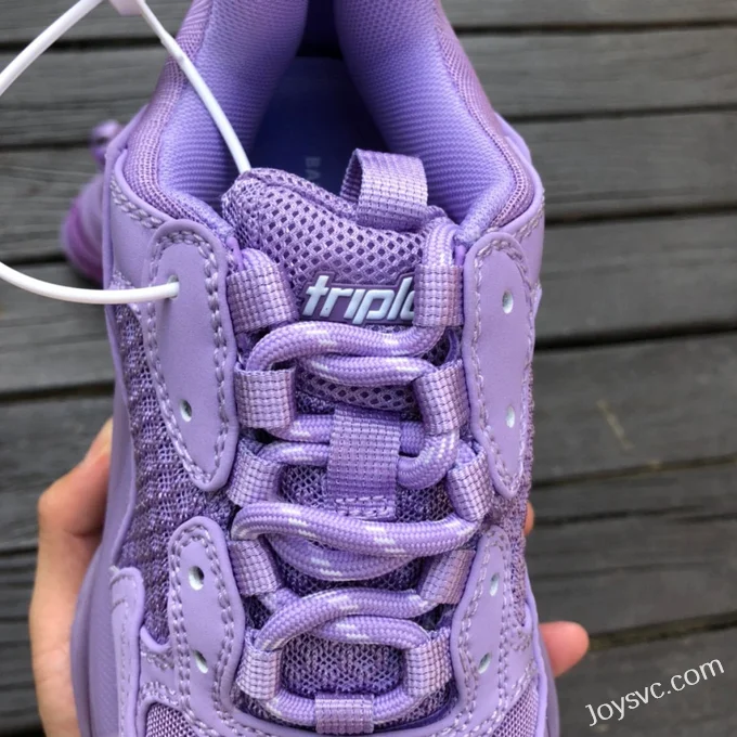 Balenciaga Violet Triple S Clear Sole Vintage Dad Shoes