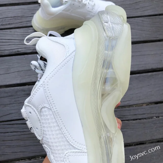 Balenciaga White Triple S Clear Sole Vintage Dad Shoes