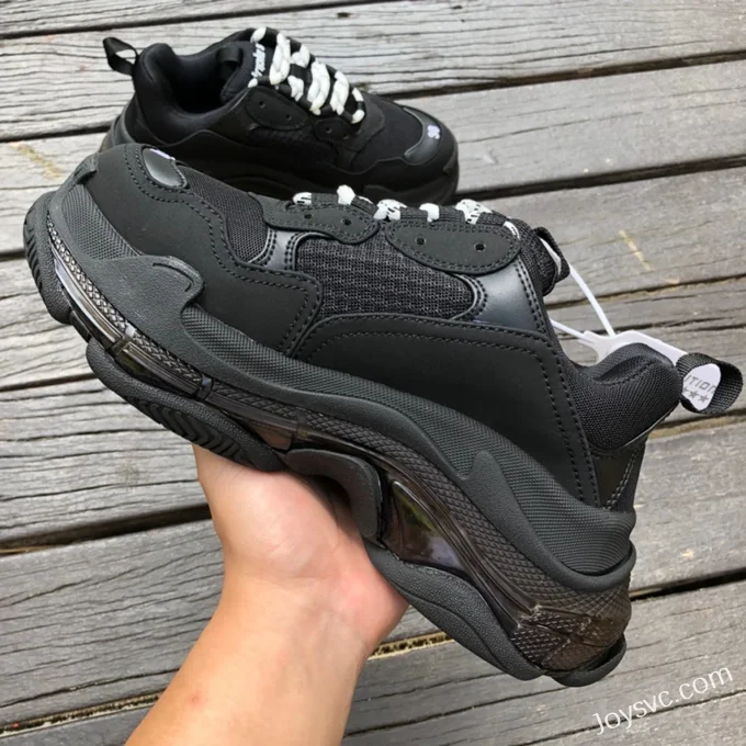 Balenciaga Black Soul Triple S Clear Sole Vintage Dad Shoes