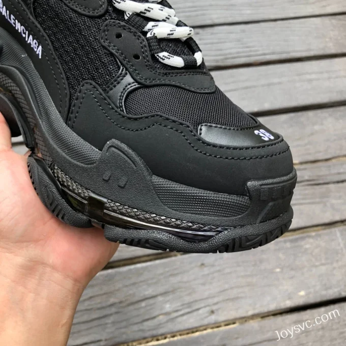 Balenciaga Black Soul Triple S Clear Sole Vintage Dad Shoes