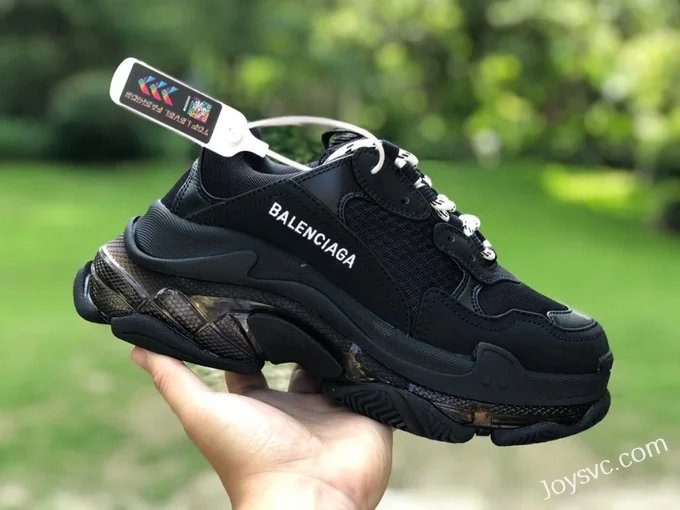 Balenciaga Black Soul Triple S Clear Sole Vintage Dad Shoes