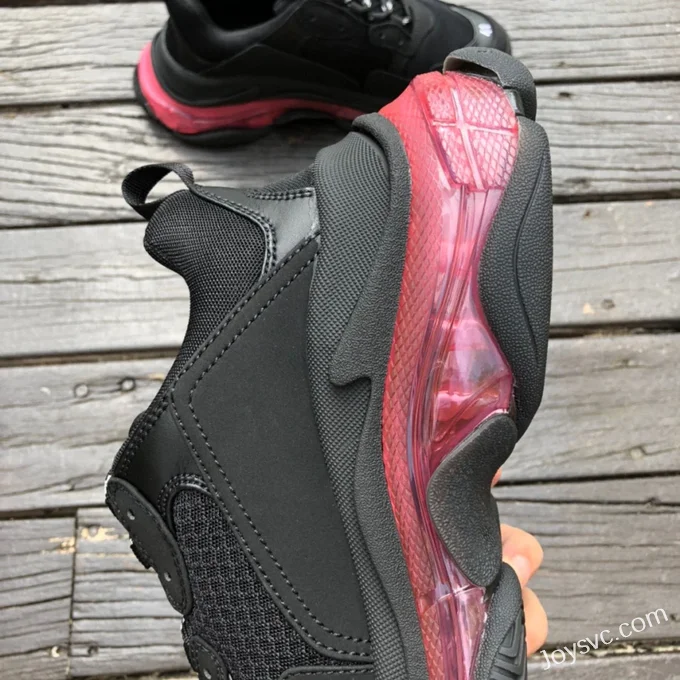 Balenciaga Black Pink Triple S Clear Sole Vintage Dad Shoes