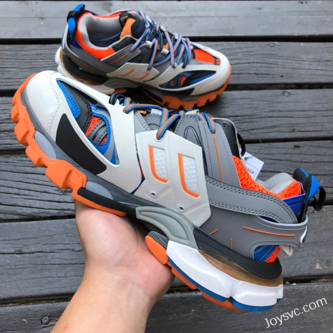 Balenciaga Track 3 Grey Blue Orange Sneakers