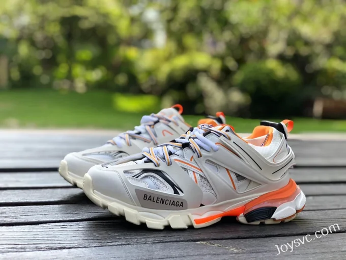 Balenciaga Track 3 White Orange Sneakers