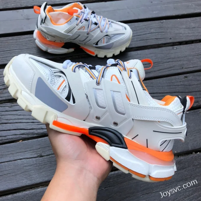 Balenciaga Track 3 White Orange Sneakers