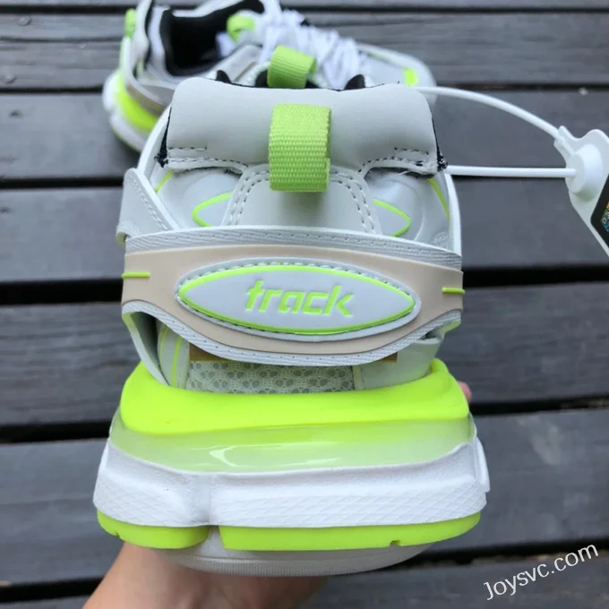 Balenciaga Triple S White Fluorescent Green Sneakers