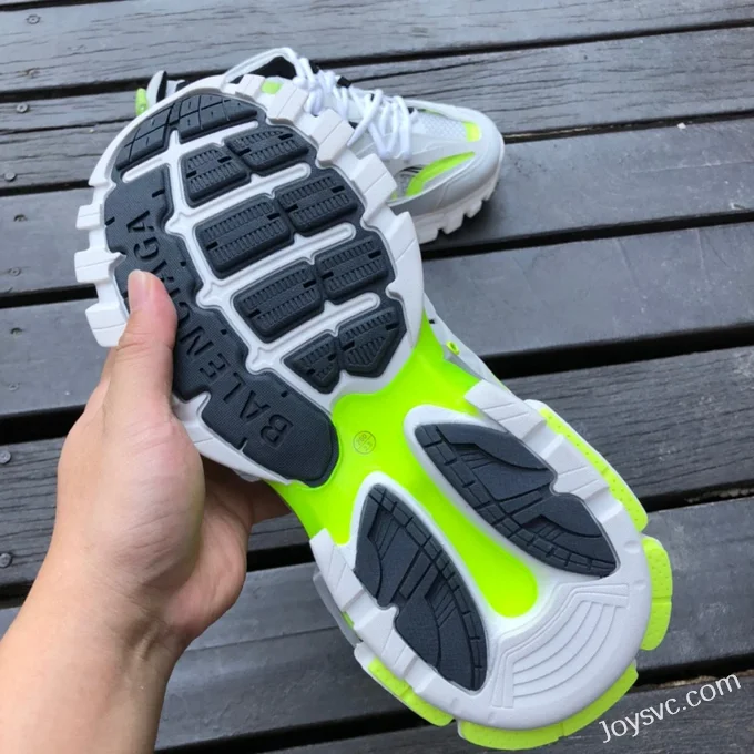 Balenciaga Triple S White Fluorescent Green Sneakers