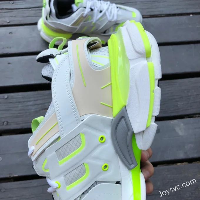 Balenciaga Triple S White Fluorescent Green Sneakers