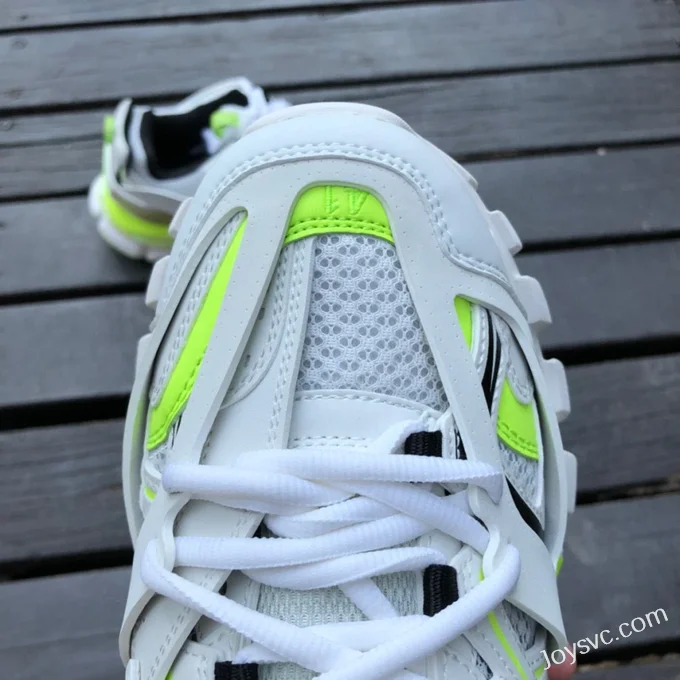 Balenciaga Triple S White Fluorescent Green Sneakers