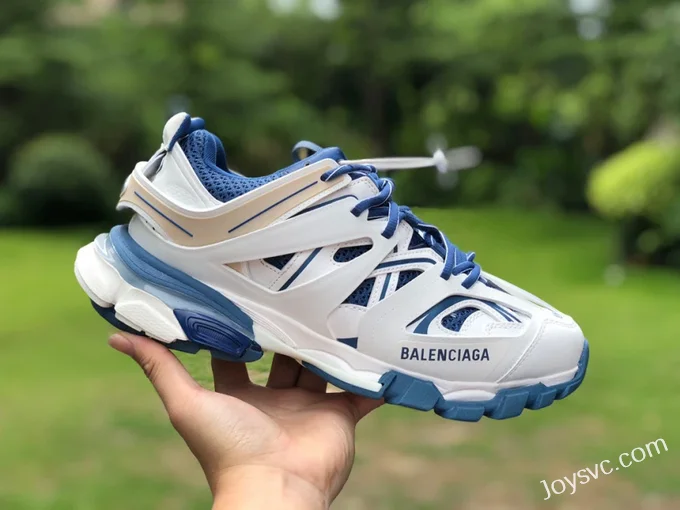 Balenciaga Triple S White Brown Blue Sneakers