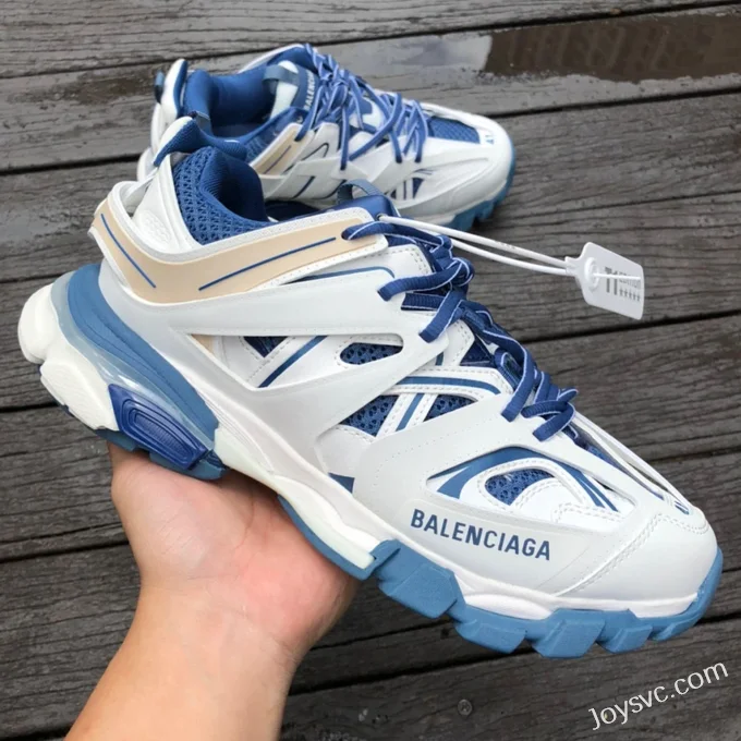 Balenciaga Triple S White Brown Blue Sneakers