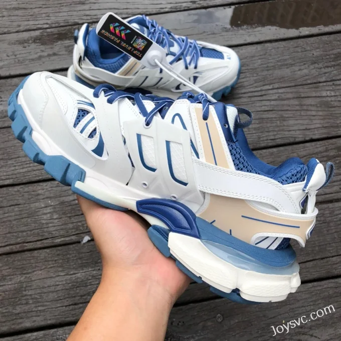 Balenciaga Triple S White Brown Blue Sneakers