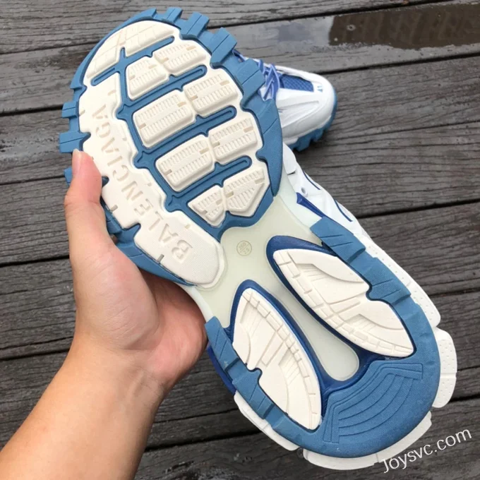 Balenciaga Triple S White Brown Blue Sneakers