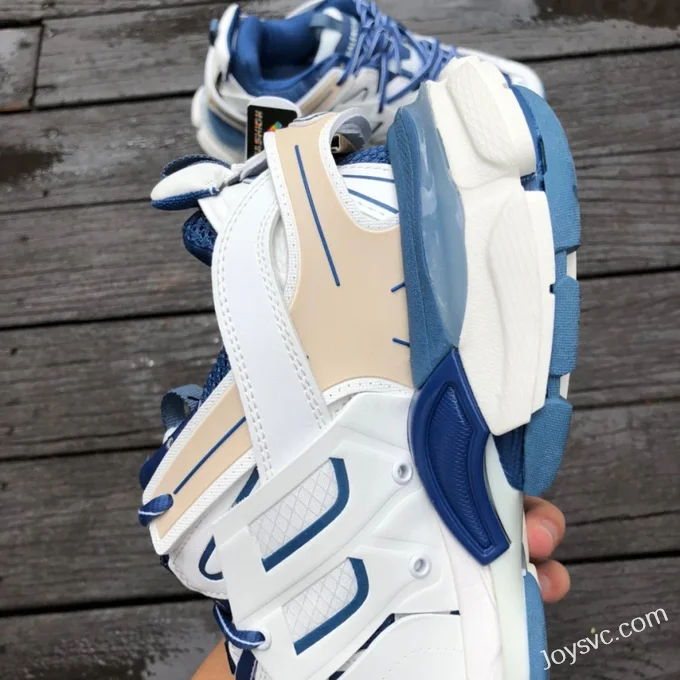 Balenciaga Triple S White Brown Blue Sneakers