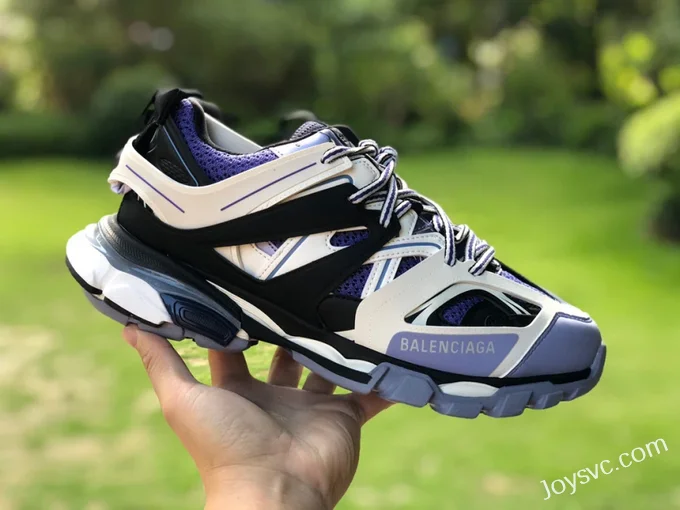 Balenciaga Triple S Black White Purple Sneakers