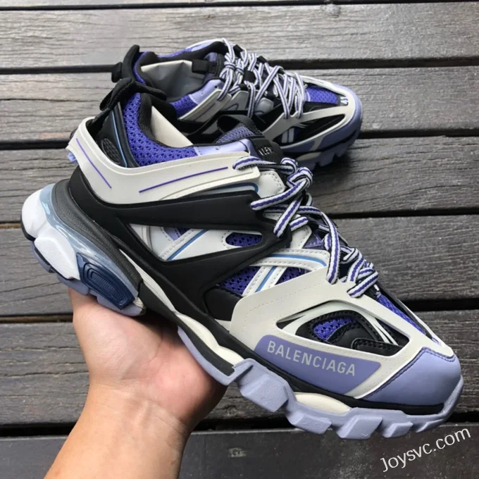 Balenciaga Triple S Black White Purple Sneakers