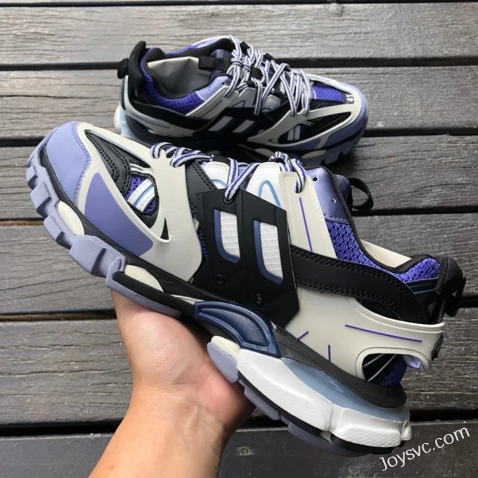 Balenciaga Triple S Black White Purple Sneakers