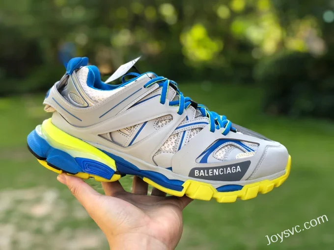 Balenciaga Triple S Grey Blue Yellow Sneakers