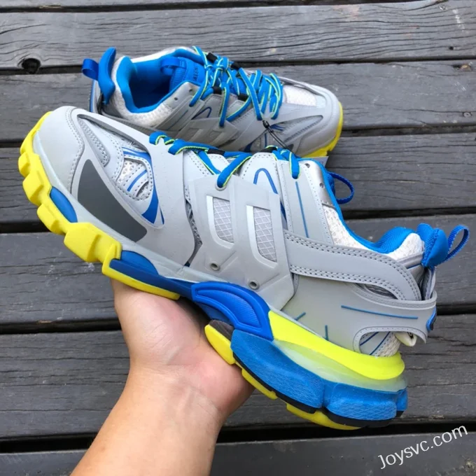 Balenciaga Triple S Grey Blue Yellow Sneakers