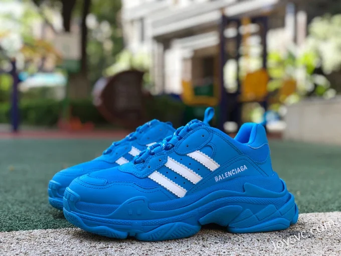 Balenciaga Adidas Blue Triple S Vintage Dad Shoes