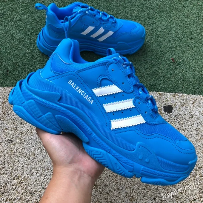 Balenciaga Adidas Blue Triple S Vintage Dad Shoes