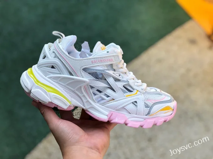 Balenciaga Track 2.0 White Pink Yellow Sneakers