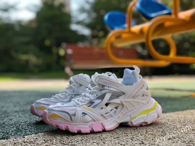 Balenciaga Track 2.0 White Pink Yellow Sneakers