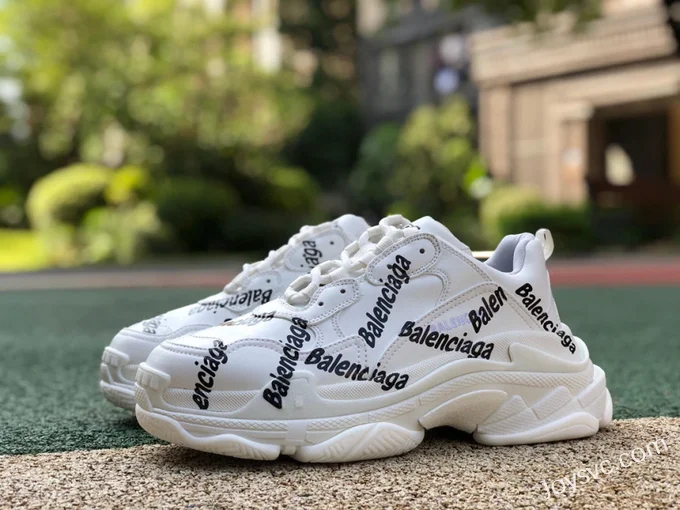 Balenciaga Triple S White Logo Sneakers