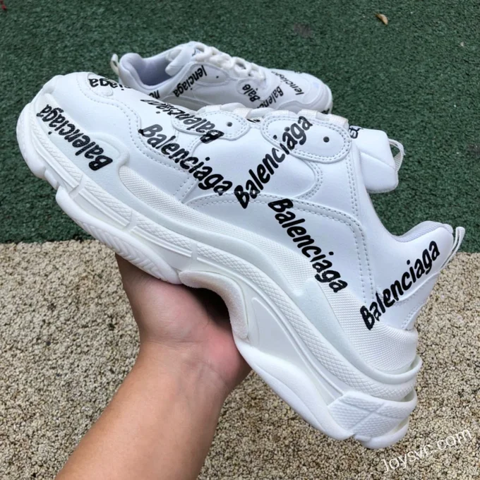 Balenciaga Triple S White Logo Sneakers