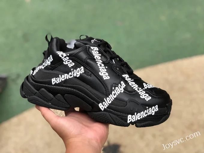 Balenciaga Triple S Black Logo Sneakers