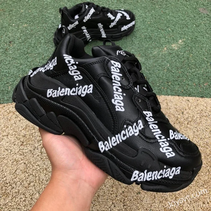 Balenciaga Triple S Black Logo Sneakers