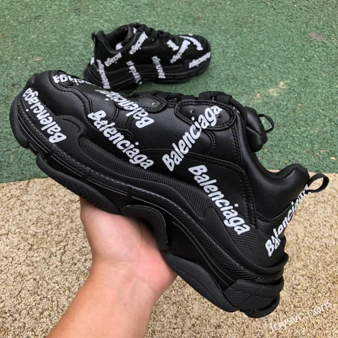 Balenciaga Triple S Black Logo Sneakers