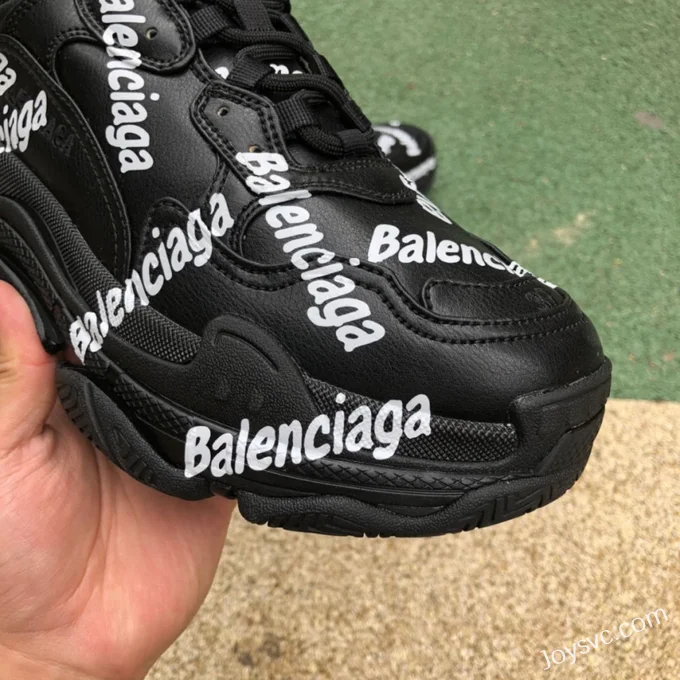 Balenciaga Triple S Black Logo Sneakers