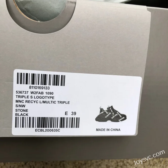 Balenciaga Triple S Black Logo Sneakers