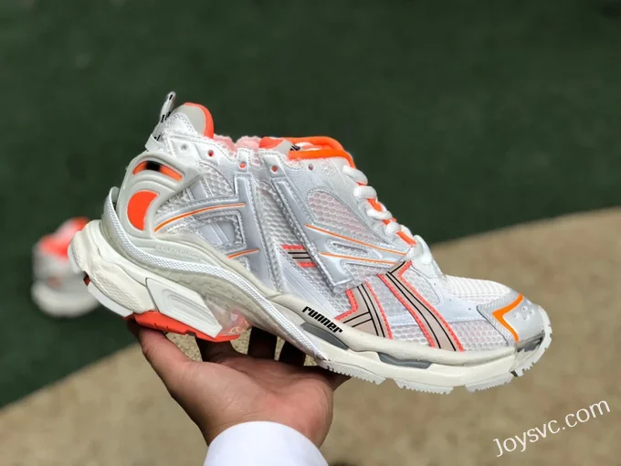 Balenciaga White Orange Runner Vintage Dad Shoes