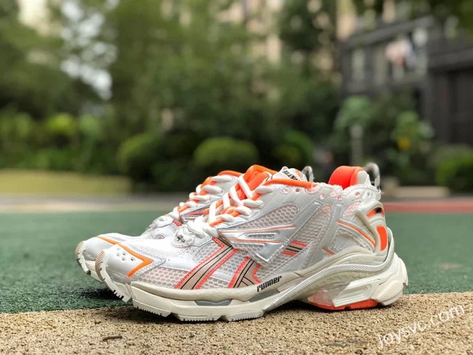 Balenciaga White Orange Runner Vintage Dad Shoes