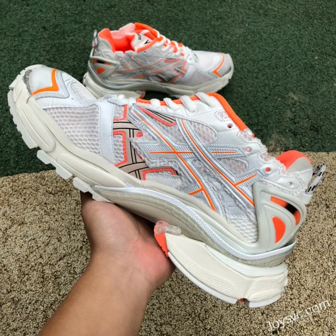 Balenciaga White Orange Runner Vintage Dad Shoes