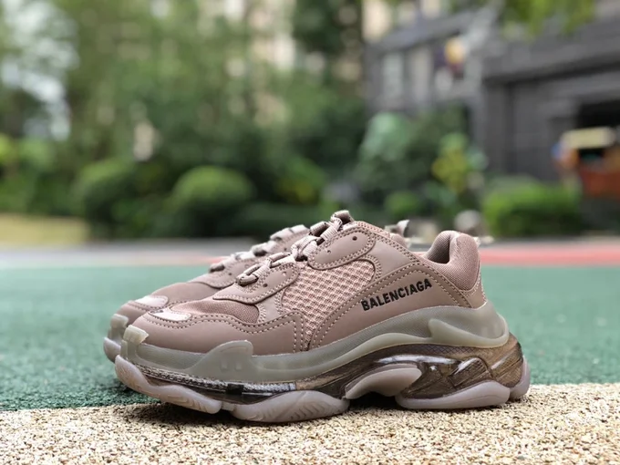 Balenciaga Brown Triple S Clear Sole Vintage Dad Shoes