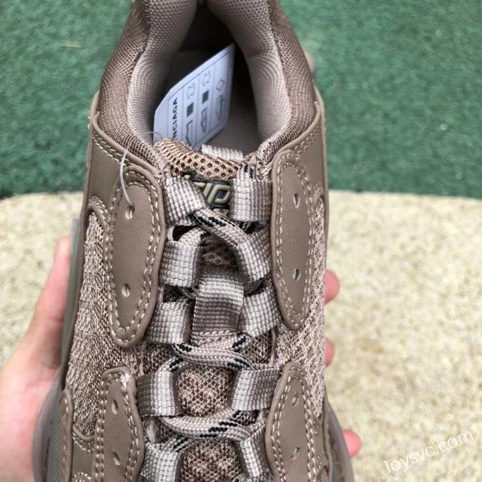 Balenciaga Brown Triple S Clear Sole Vintage Dad Shoes