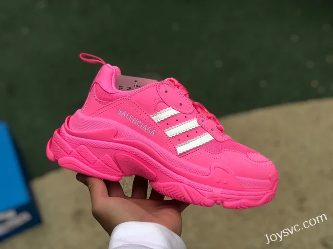 Balenciaga Adidas Hot Pink Triple S Vintage Dad Shoes