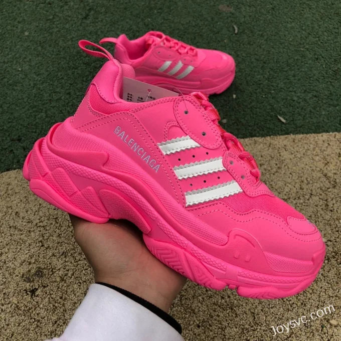 Balenciaga Adidas Hot Pink Triple S Vintage Dad Shoes