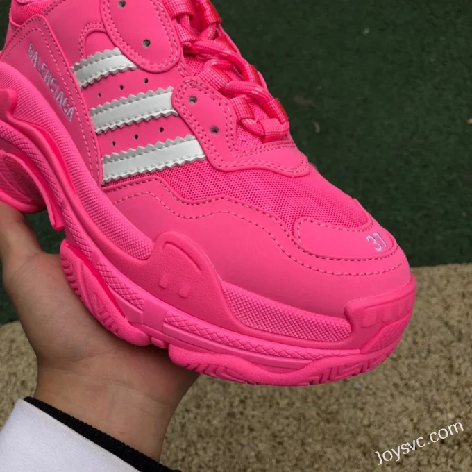 Balenciaga Adidas Hot Pink Triple S Vintage Dad Shoes